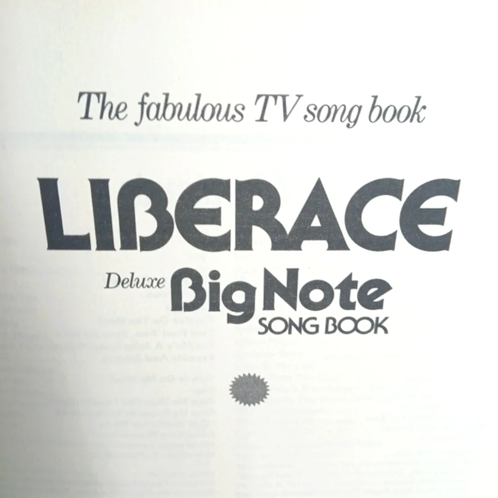 Vintage 70's Liberace Big Note Song Book Music Legend Piano, Organ, & Guitar
